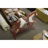 CHILDS ROCKING HORSE ON METAL FRAME