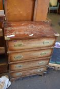 REPRODUCTION MILITARY STYLE FOUR DRAWER CHEST, 59CM WIDE