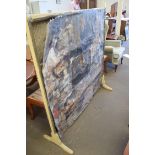 LARGE VINTAGE SCREEN WITH DECOUPAGE FINISH (A/F), 144CM WIDE