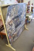 LARGE VINTAGE SCREEN WITH DECOUPAGE FINISH (A/F), 144CM WIDE