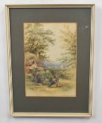 C WHITE, A pair of rural farm scenes, watercolour on paper, signed, 10 x 8ins