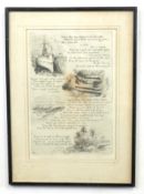 Rowland Langmaid (British 20C), A set of 4 prints on the Laws of the Navy. Etchings on paper,