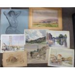 Horace Tuck (British 20C), An album of preparatory sketches and finished works in various mediums