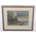 SAMUEL G PROUT (British, 19th century), an unidentified coastal view, mixed media on watercolour,