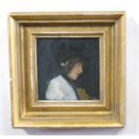 Follower of SIR ALFRED MUNNINGS (British, 20th century), A portrait of a lady in profile, possibly