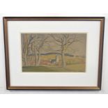 HORACE TUCK (British, 20th century), A landscape with woodland, pencil with body colour, signed,