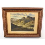 British, 20th century, An expansive landscape 'Sunlight in the Valley, Langdale Pikes', inscribed