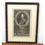 After Adriaen Van der Werf, Flemish 17C, Portraits of William III and Mary II . Engraving laid on