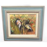 Kenneth Grant (British 20C), A study of garden birds. Oil on canvas, signed.