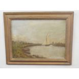 British, 20th century, A Norfolk wherry, oil on canvas, unsigned, 12 x 16ins