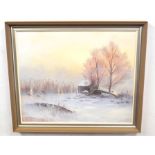 DAVID DANE (British, 20th century), Norfolk landscape, oil on canvas, signed, 22 x 23ins