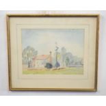 Marjorie Good (British 20C), A portrait of a house and garden . Watercolour on paper, signed. Approx