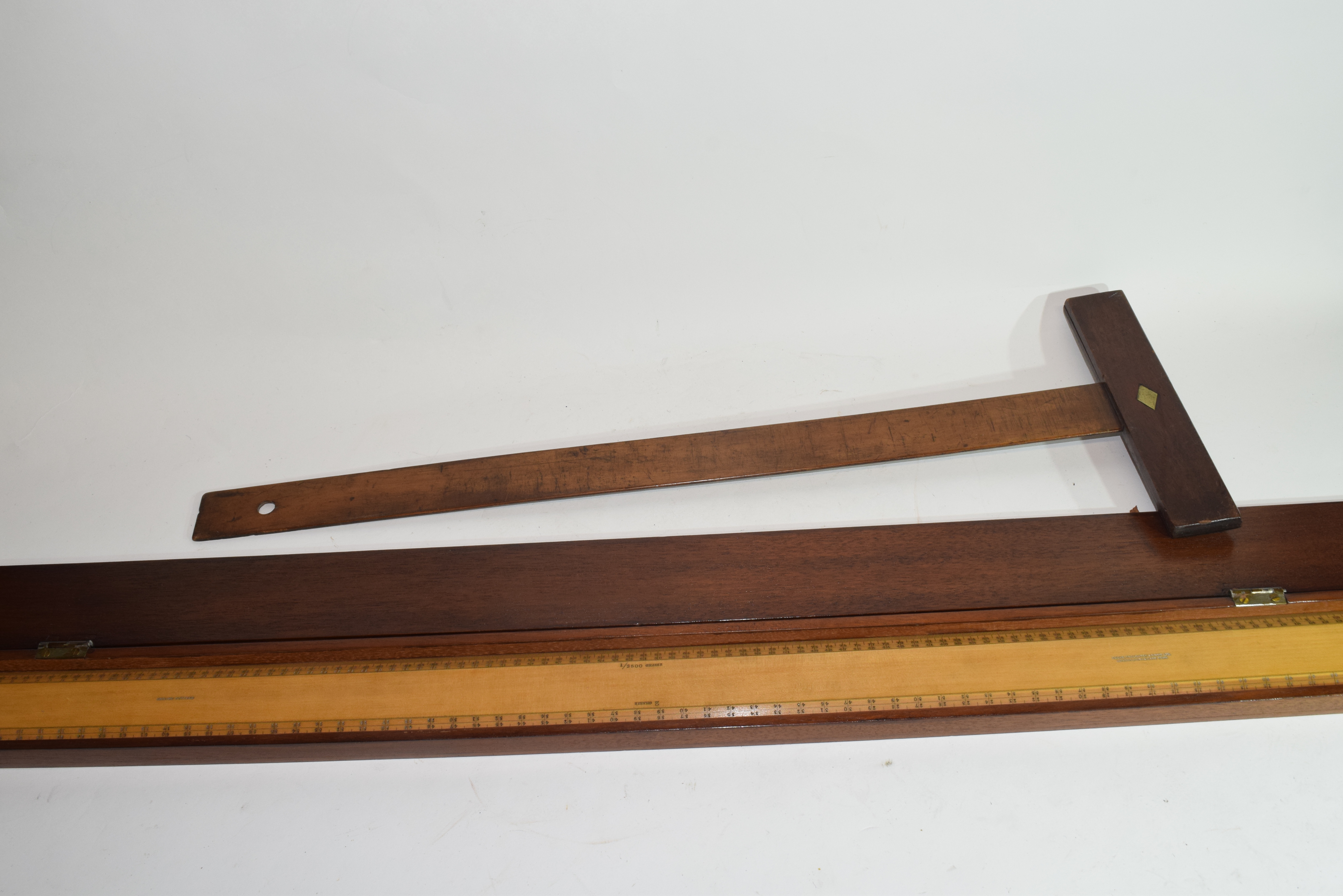 Large draughtsman's ruler by Cooke Troughton & Simms Ltd, London, the ruler with divisions in