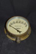 Atkinson & Co Frenchwood Works, Preston brass cased circular pressure gauge, scale of 0-350, 15cm