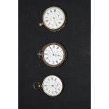 Mixed lot comprising three Continental white metal cased pocket watches comprising an example marked