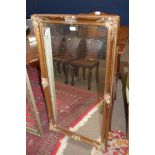 Reproduction gilt framed rectangular wall mirror, 113cm high