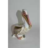 Royal Crown Derby paperweight modelled as a white pelican, limited edition of 613/5000, the base