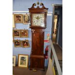 Wilkinson, Preston, a 19th century longcase clock, the square painted face with Arabic and Roman