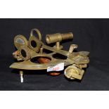 Ross London, a brass sextant with hardwood attachment, 20cm wide max