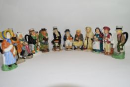 Collection of Dickens character Toby jugs modelled by Peter Jackson for the firm of Wood & Sons,