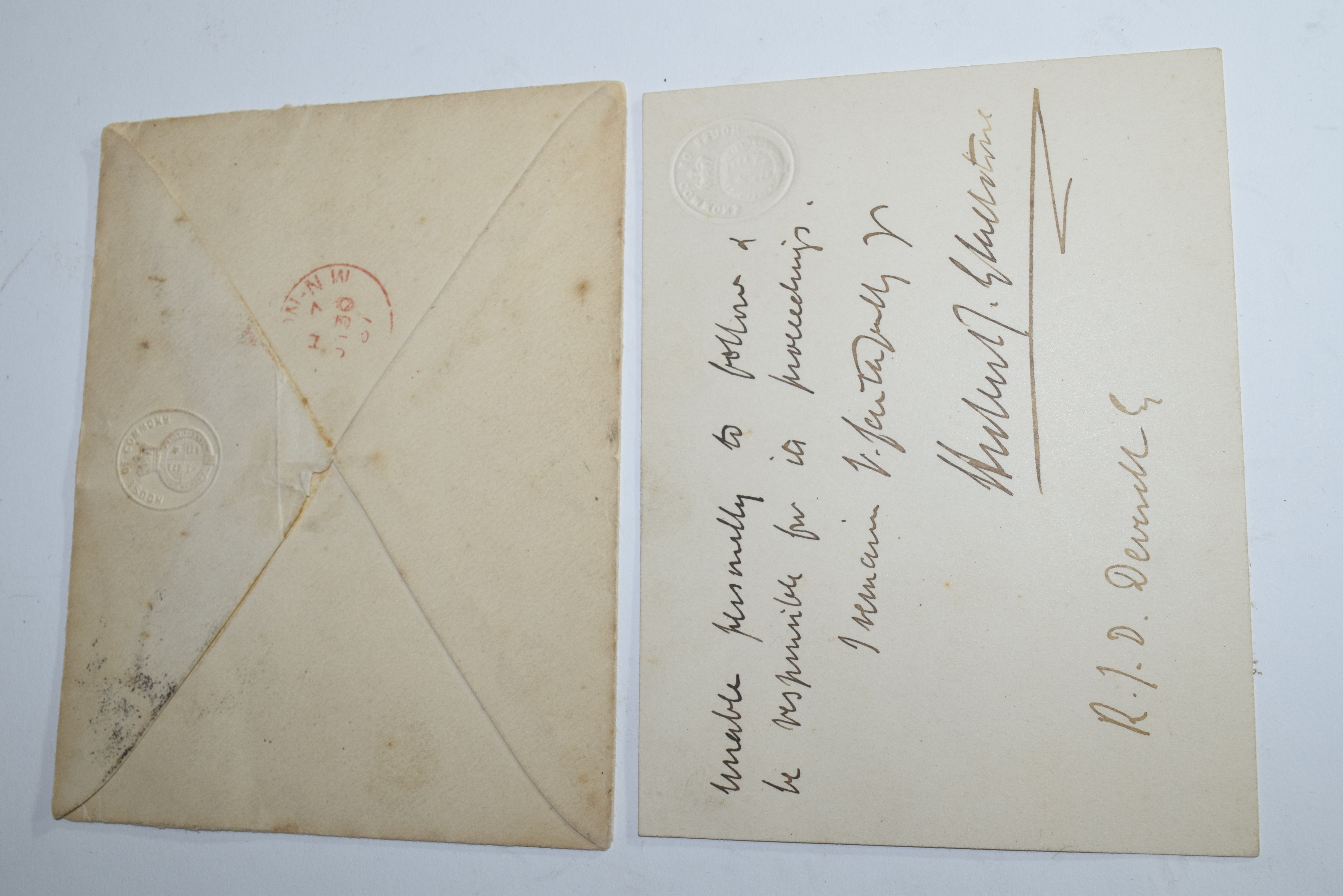 Letter on House of Commons paper signed by Gladstone dated July 1887 together with original - Image 3 of 3