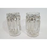 Two small table lustres in clear glass