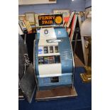 Vintage penny fair one armed bandit fruit machine, 79cm high