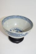 Small Chinese porcelain bowl, possibly Ming dynasty, the interior decorated with two ducks amongst