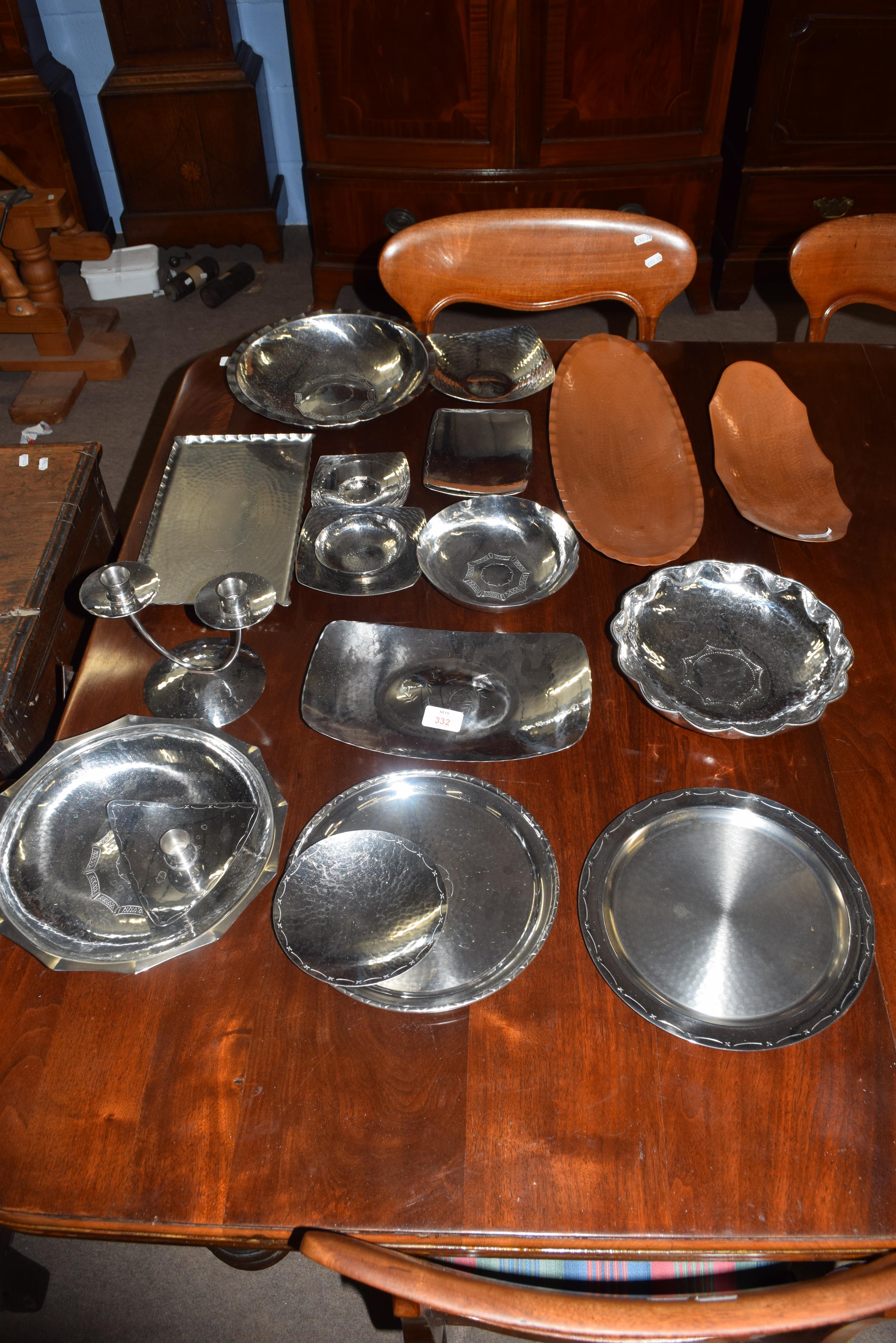 Lakeland Rural Industries Borrowdale, a collection of stainless steel and copper wares to include