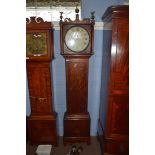 Deacon, Leicester, George III longcase clock with circular face with Roman and Arabic numerals and