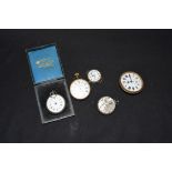 Mixed lot comprising a Continental ladies pocket watch (lacking hands) set in a 800 grade white