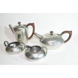 Liberty & Co pewter four piece tea service, stamped Tudric