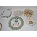 Group of decorative plates including a Paragon commemorative plate etc
