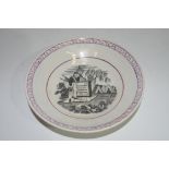 English porcelain small dish with lustre design commemorating the death of Frederick, Duke of York