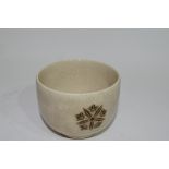 Japanese pottery bowl with floral motifs