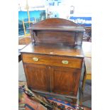 George IV mahogany chiffonier, the back with single shelf and turned column supports over a base