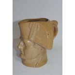 Small size Stephen Green salt glaze Napoleon jug, the top of the handle modelled as an eagle's head,