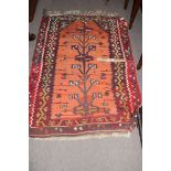 Modern Kilim decorated with central stylised tree type motif, 114 x 160cm
