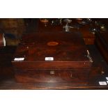 Large 19th century mahogany writing box with fitted interior, 38cm wide