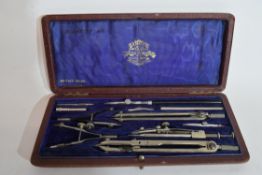 Technical drawing set manufactured by A G Thornton, Paragon Works, Manchester, in original bo