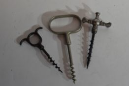 Bag containing three corkscrews