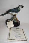 Kaiser porcelain limited edition model of a blue jay model number 120/1500 (with certificate)