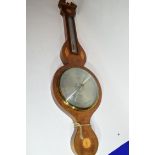 Comitti Holborn reproduction Georgian style banjo barometer in mahogany case with inlaid shell