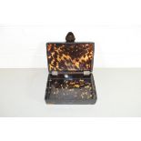 SMALL TORTOISESHELL DRESSING TABLE BOX OF RECTANGULAR FORM