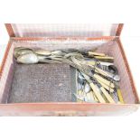 CASE CONTAINING SILVER PLATED CUTLERY