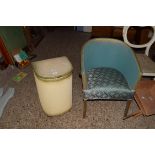 LLOYD LOOM STYLE CHAIR AND LAUNDRY BASKET