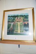 BRIAN LEWIS, COLOURED PRINT, BLICKLING HALL NO 102/500, SIGNED IN PENCIL, F/G, 46CM HIGH