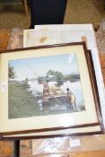 MIXED LOT OF UNFRAMED PICTURES AND PRINTS PLUS TWO FRAMED STUDIES OF FAR EAST ASIAN PRINTS