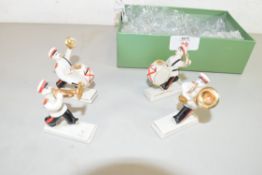 FOUR RUSSIAN PORCELAIN BAND FIGURES