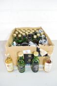 BOX CONTAINING MINIATURE BOTTLES OF WHISKY